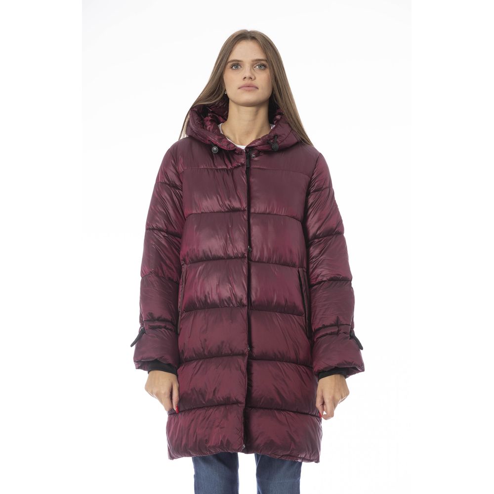 Burgundy Nylon Women Coat - SEHABRANDS