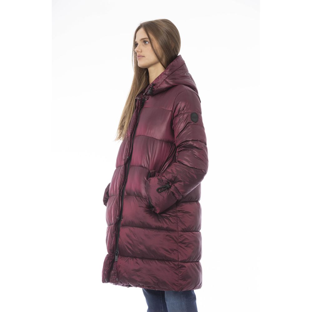 Burgundy Nylon Women Coat - SEHABRANDS