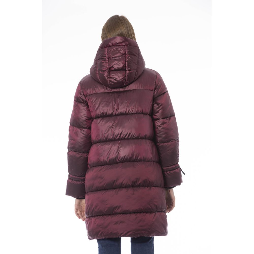 Burgundy Nylon Women Coat - SEHABRANDS