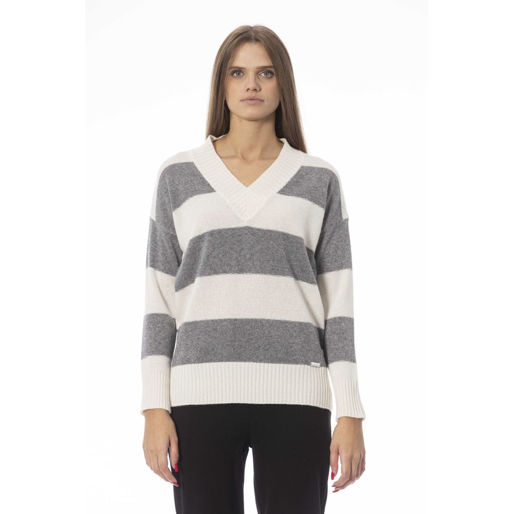 Gray Wool Women Sweater - SEHABRANDS