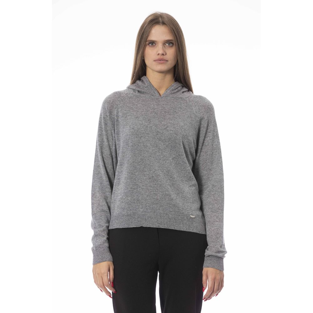 Gray Wool Women Sweater - SEHABRANDS