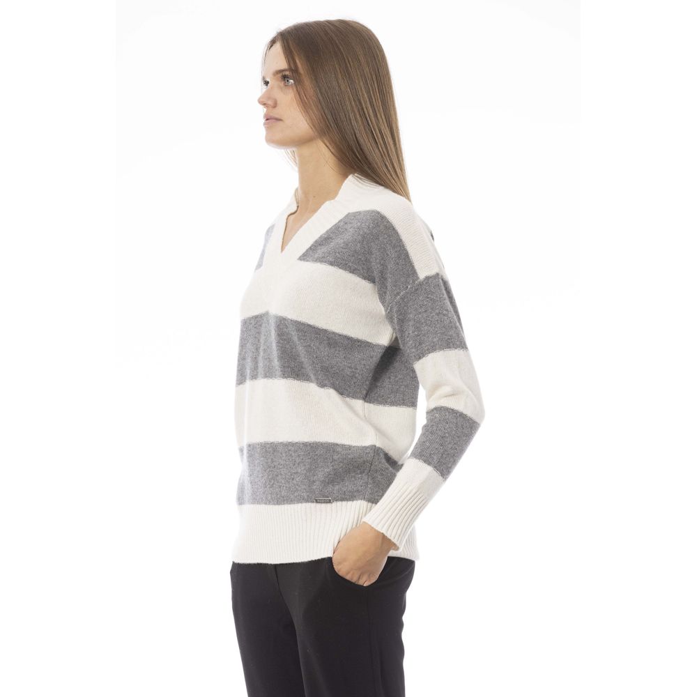 Gray Wool Women Sweater - SEHABRANDS