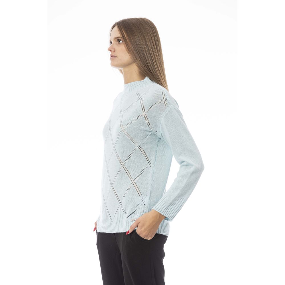 Light Blue Wool Women Sweater - SEHABRANDS