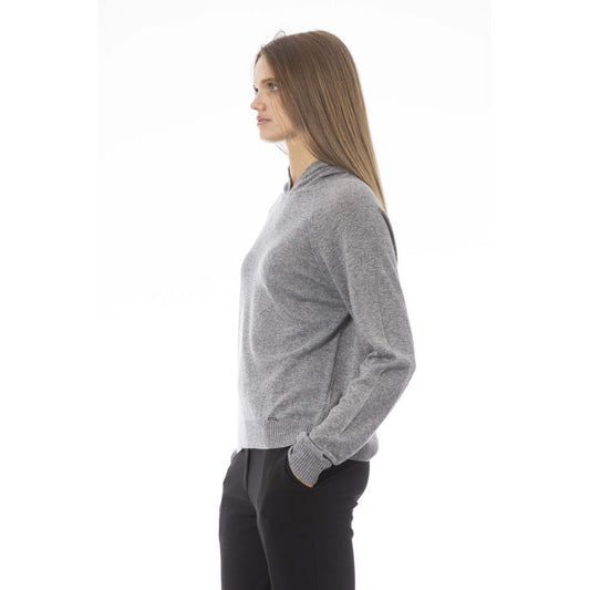 Gray Wool Women Sweater - SEHABRANDS