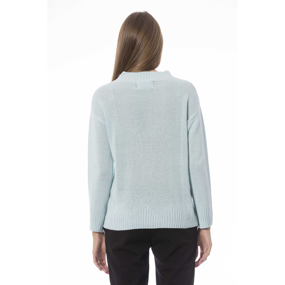 Light Blue Wool Women Sweater - SEHABRANDS