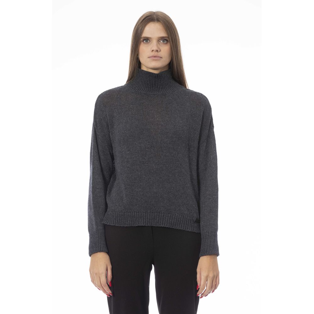 Gray Wool Women Sweater - SEHABRANDS