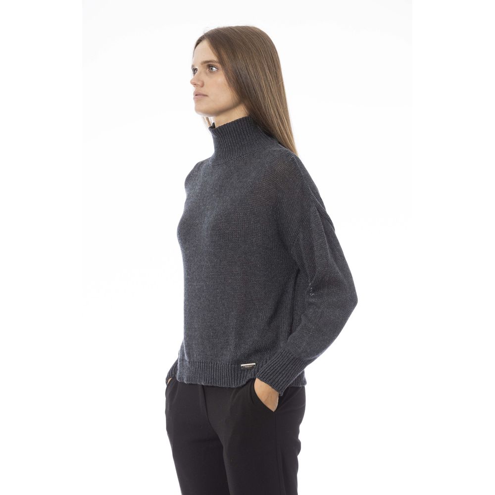 Gray Wool Women Sweater - SEHABRANDS