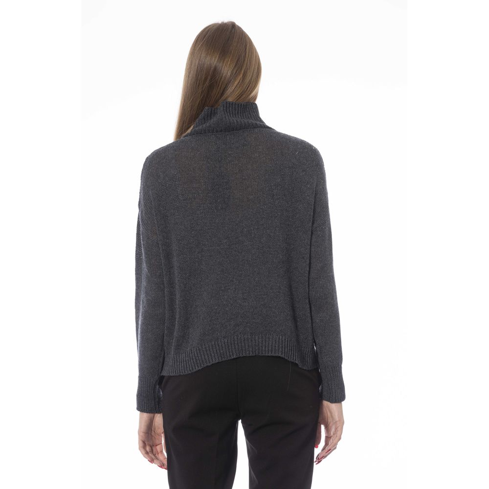 Gray Wool Women Sweater - SEHABRANDS