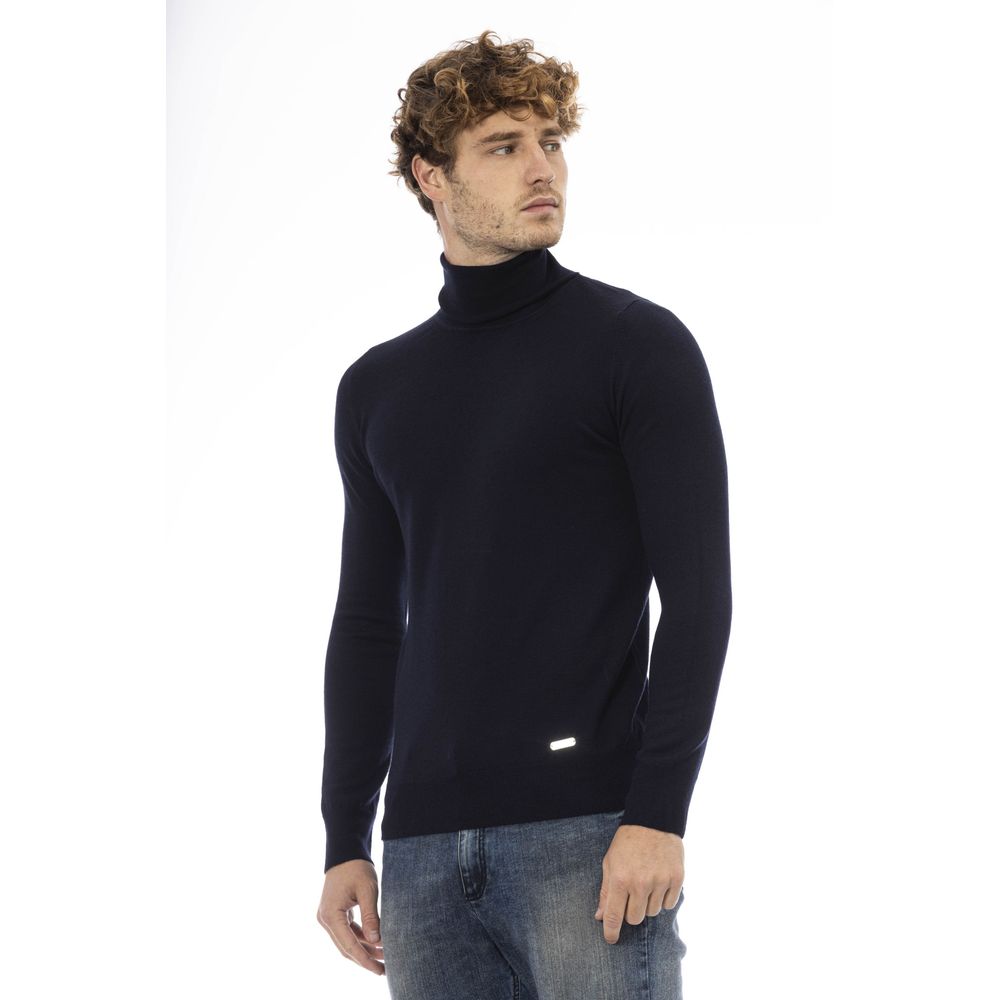 Blue Wool Men Sweater - SEHABRANDS