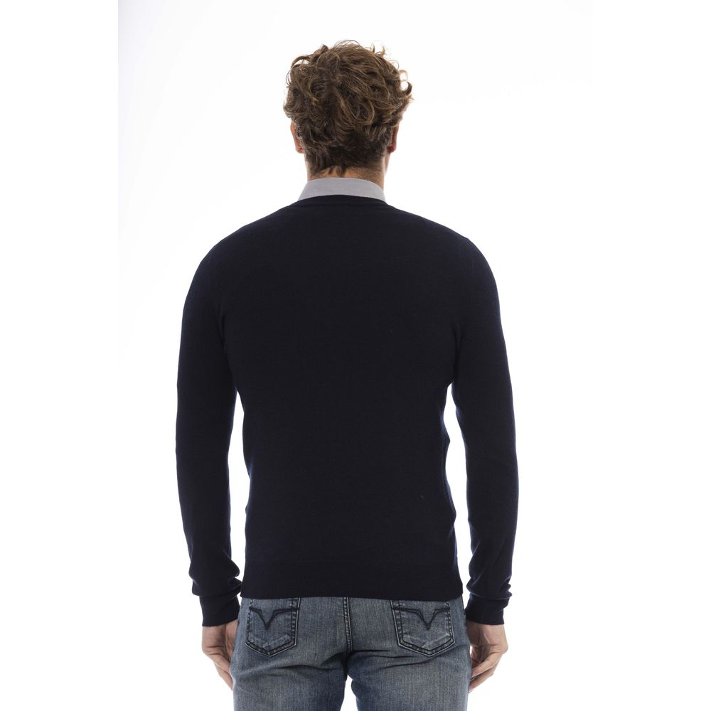 Blue Wool Men Sweater - SEHABRANDS