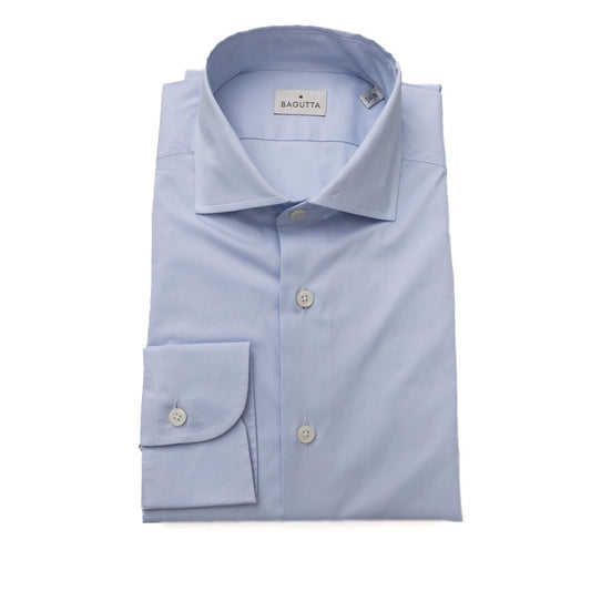 Light Blue Cotton Men Shirt - SEHABRANDS