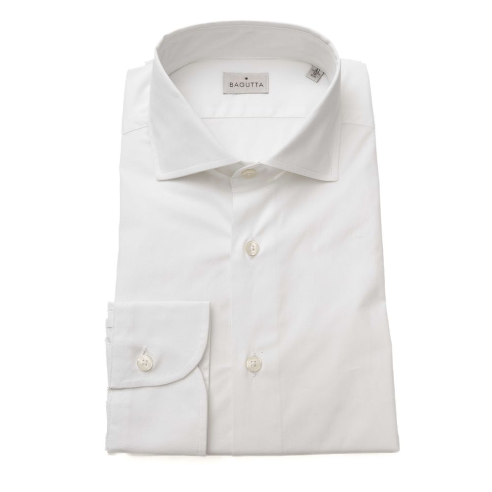 White Cotton Men's Slim Shirt - SEHABRANDS