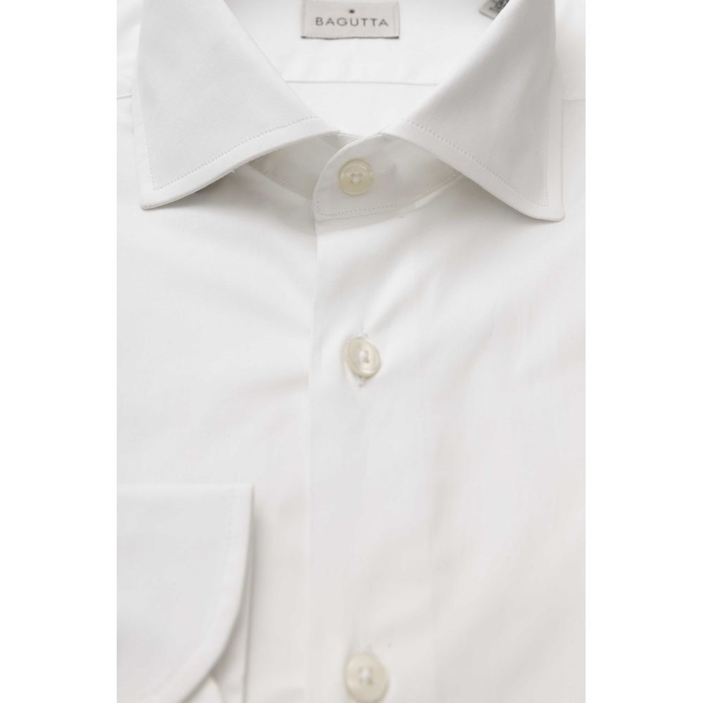 White Cotton Men's Slim Shirt - SEHABRANDS