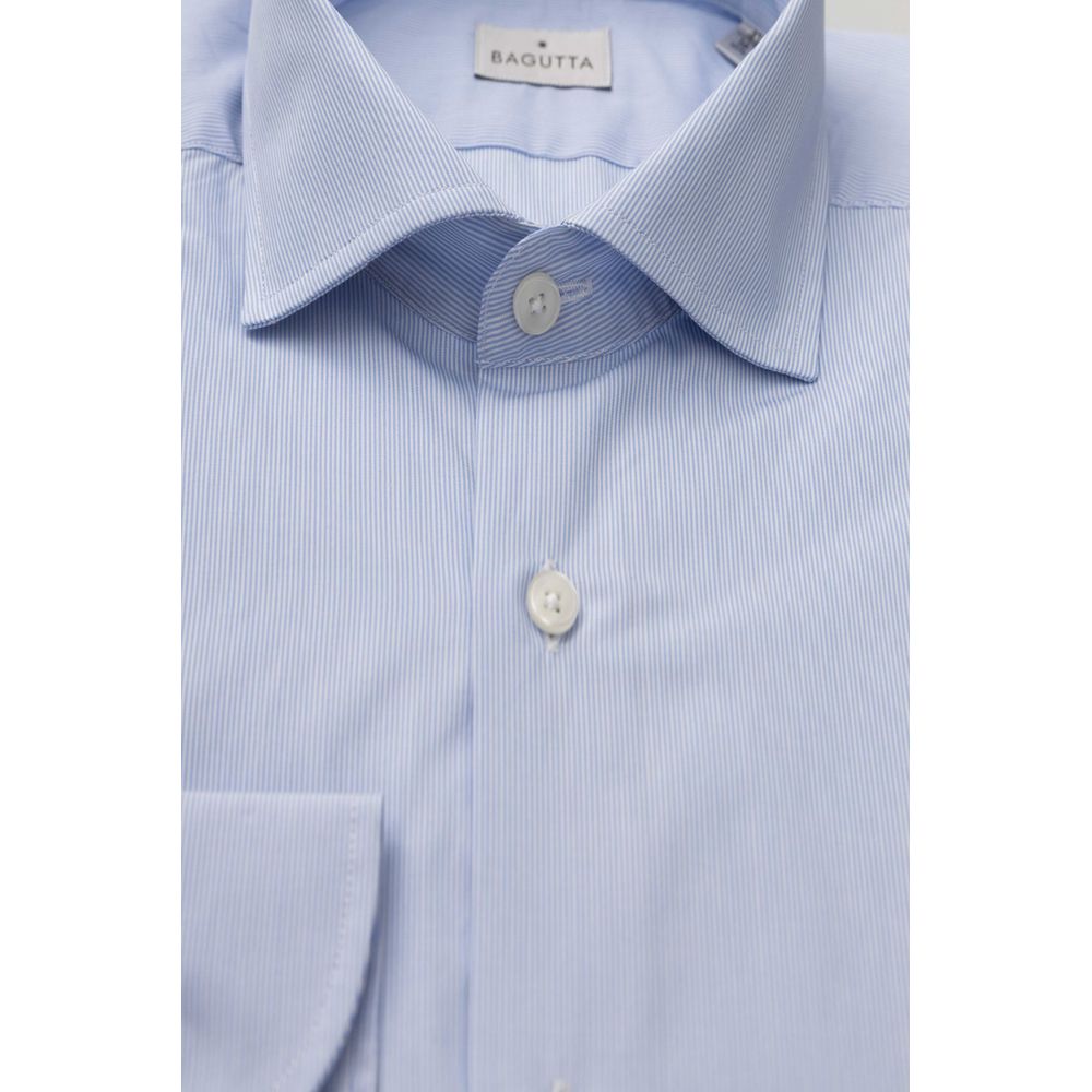 Light Blue Cotton Men Shirt - SEHABRANDS