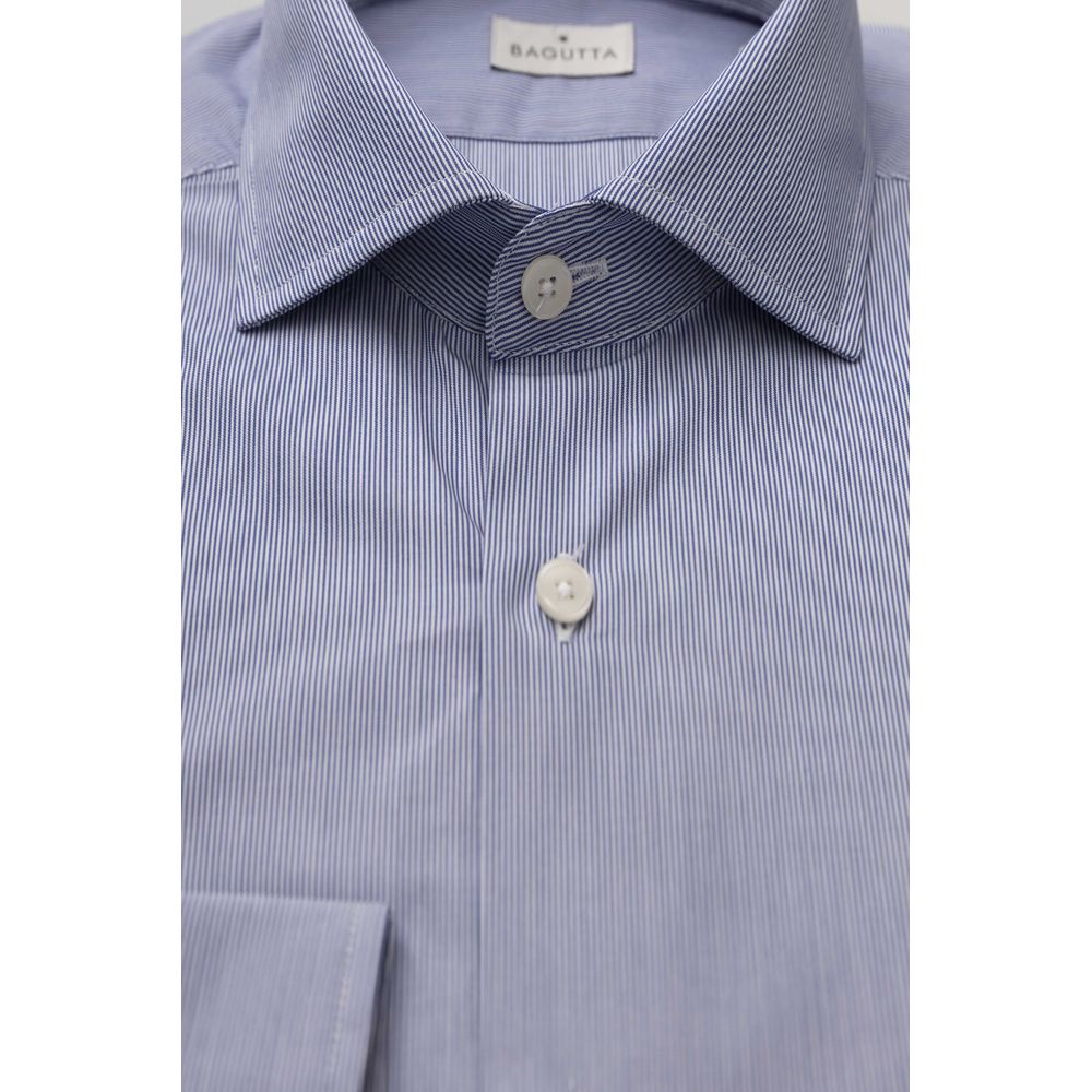 Light Blue Cotton Men Shirt - SEHABRANDS