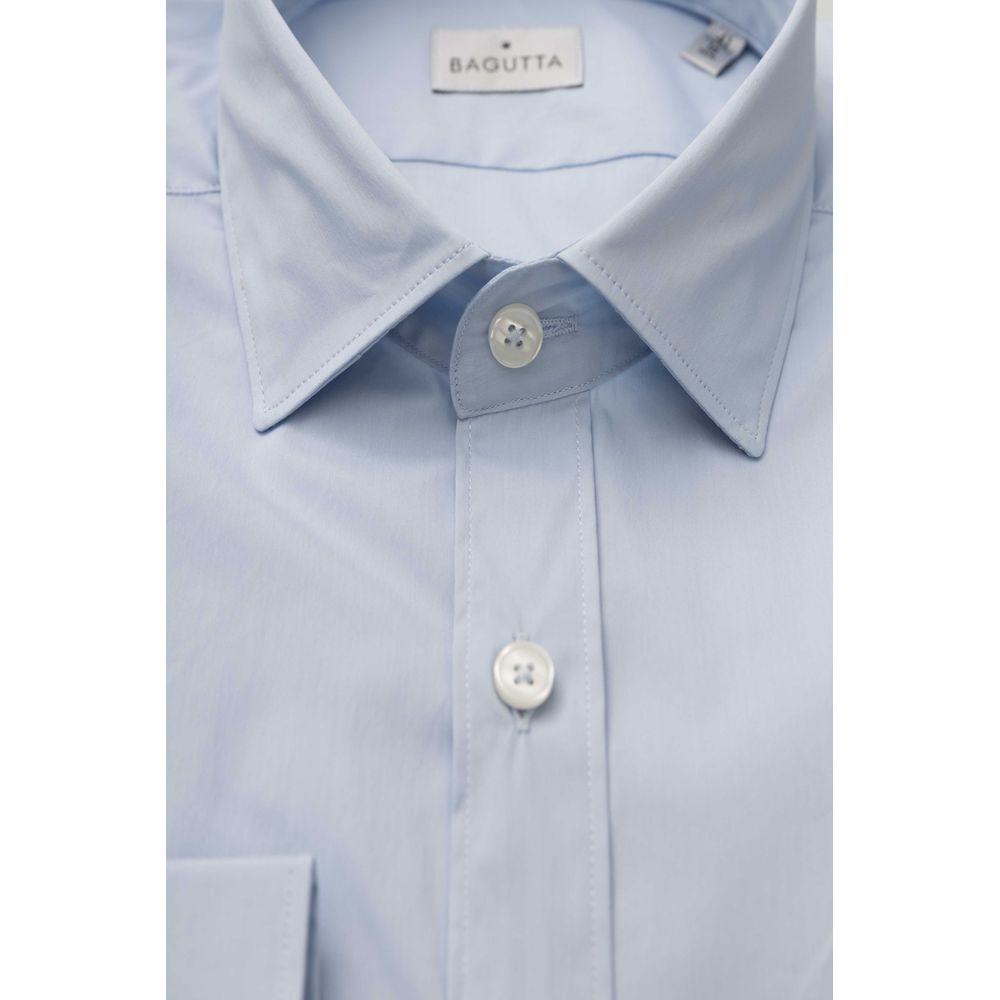 Light Blue Cotton Men Shirt - SEHABRANDS