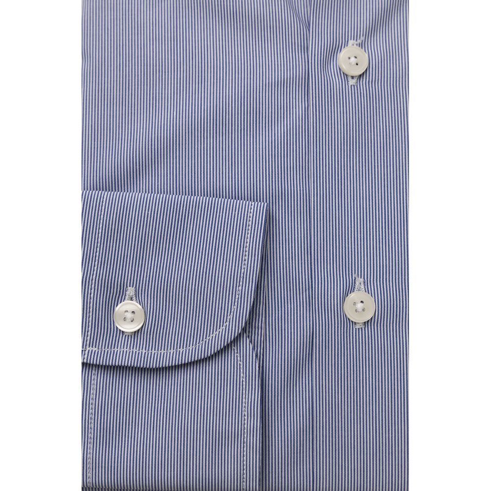 Light Blue Cotton Men Shirt - SEHABRANDS