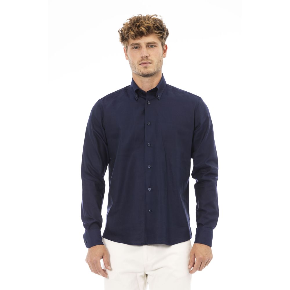 Blue Cotton Men Shirt - SEHABRANDS