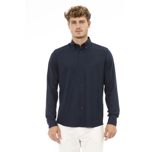 Blue Cotton Men Shirt - SEHABRANDS