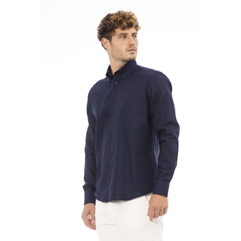 Blue Cotton Men Shirt - SEHABRANDS