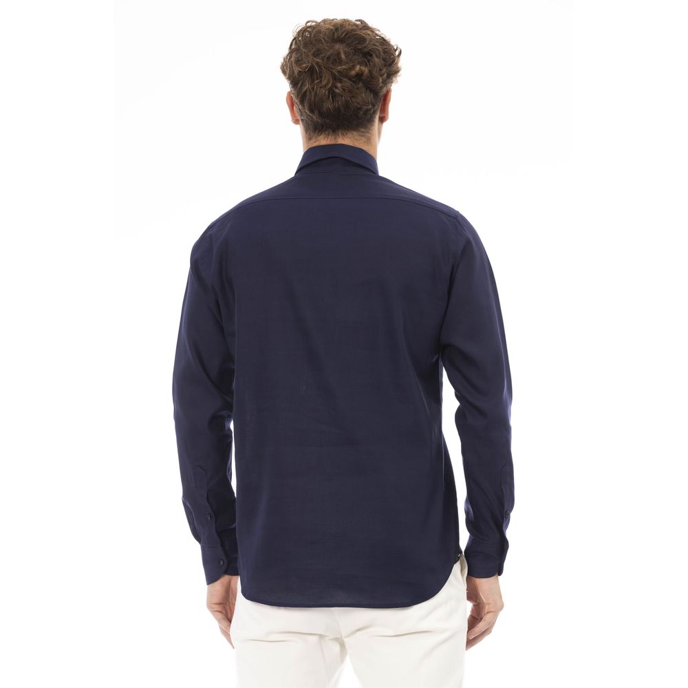 Blue Cotton Men Shirt - SEHABRANDS