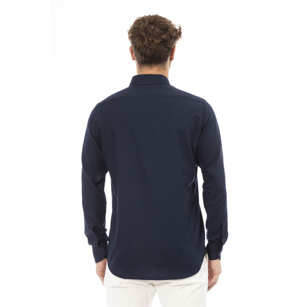 Blue Cotton Men Shirt - SEHABRANDS