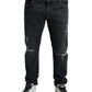 Dolce & Gabbana Elegant Slim Fit Tattered Denim Jeans