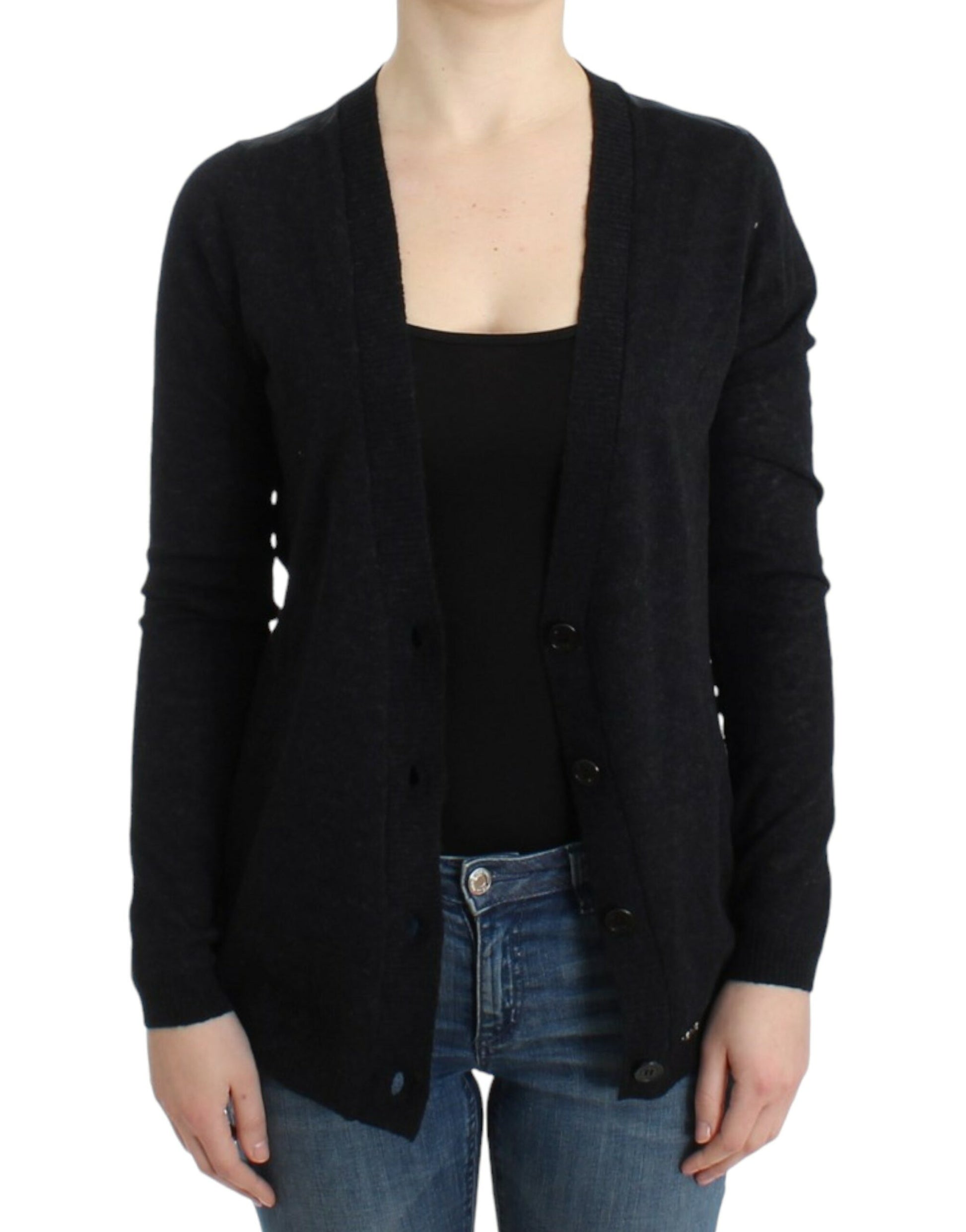 Elegant Deep V-neck Lightweight Cardigan - SEHABRANDS