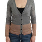 Elegant Gray Acrylic & Wool Cardigan - SEHABRANDS