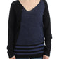 Striped V-Neck Luxury Sweater - SEHABRANDS