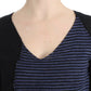 Chic Striped V-Neck Wool Blend Sweater - SEHABRANDS