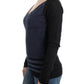 Chic Striped V-Neck Wool Blend Sweater - SEHABRANDS