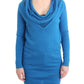 Cozy Scoop Neck Blue Knit Sweater - SEHABRANDS