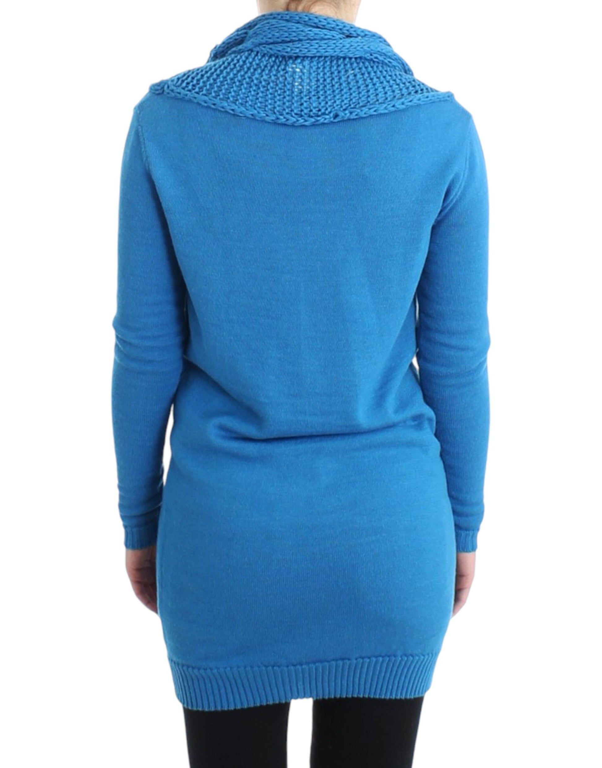 Cozy Scoop Neck Blue Knit Sweater - SEHABRANDS