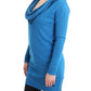 Cozy Scoop Neck Blue Knit Sweater - SEHABRANDS