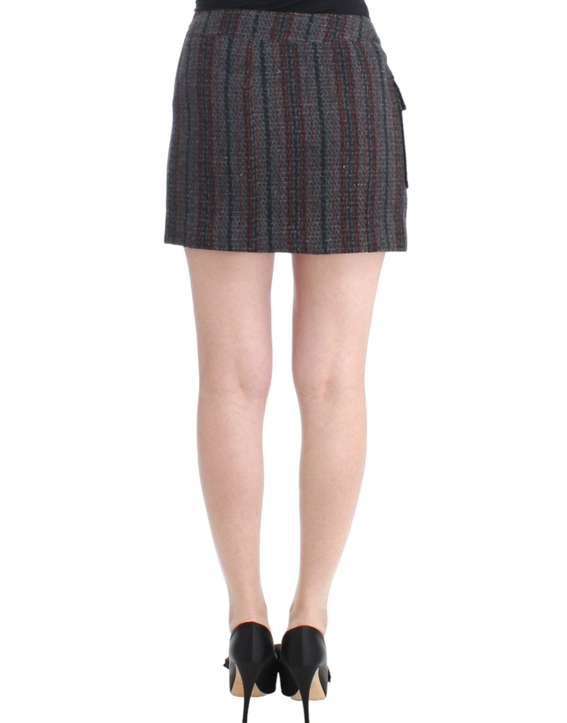 Chic Wool Blend Mini Skirt in Gray - SEHABRANDS