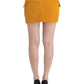 Chic Yellow Corduroy Mini Skirt - SEHABRANDS