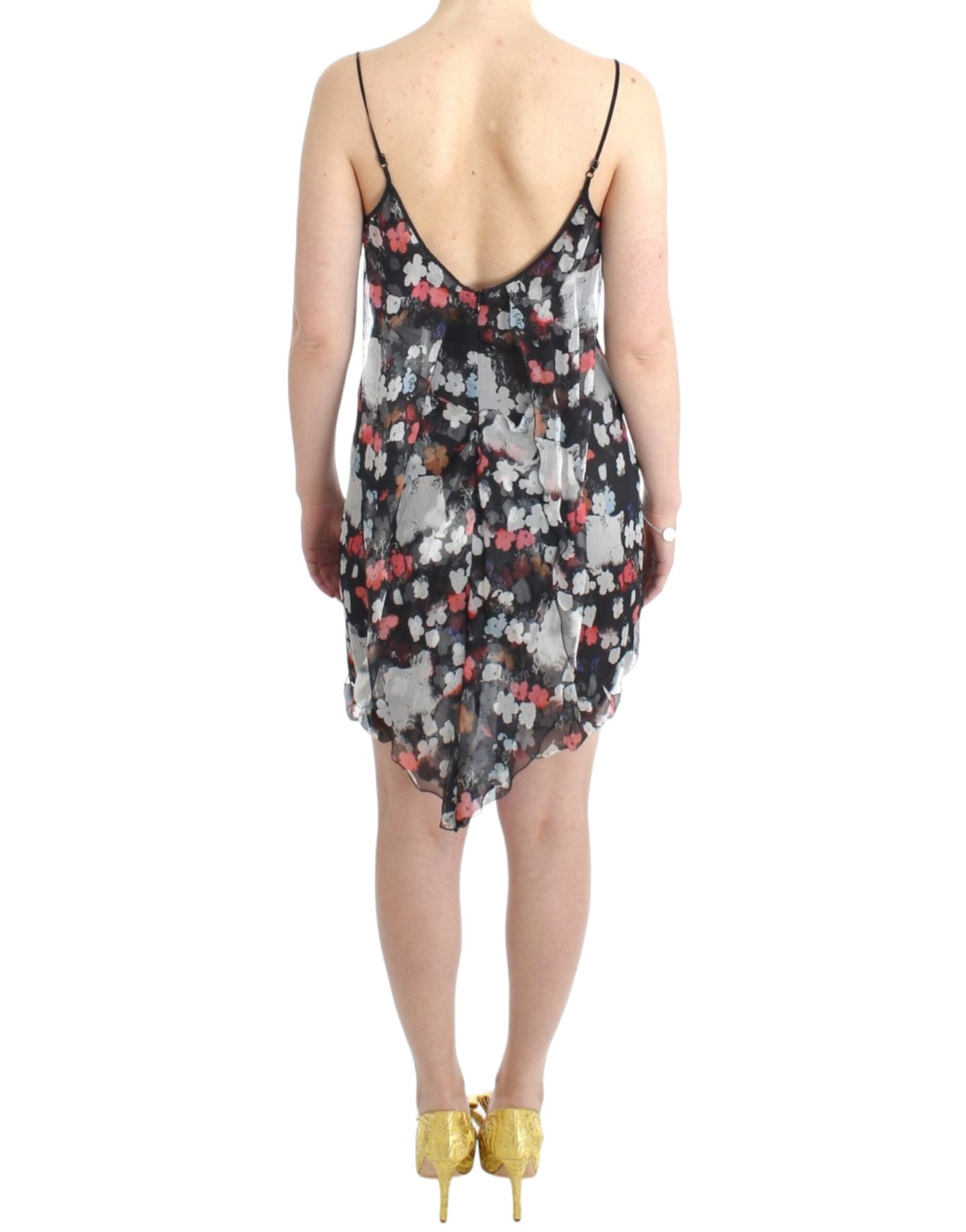 Multicolor Silk Floral Mini Dress - SEHABRANDS