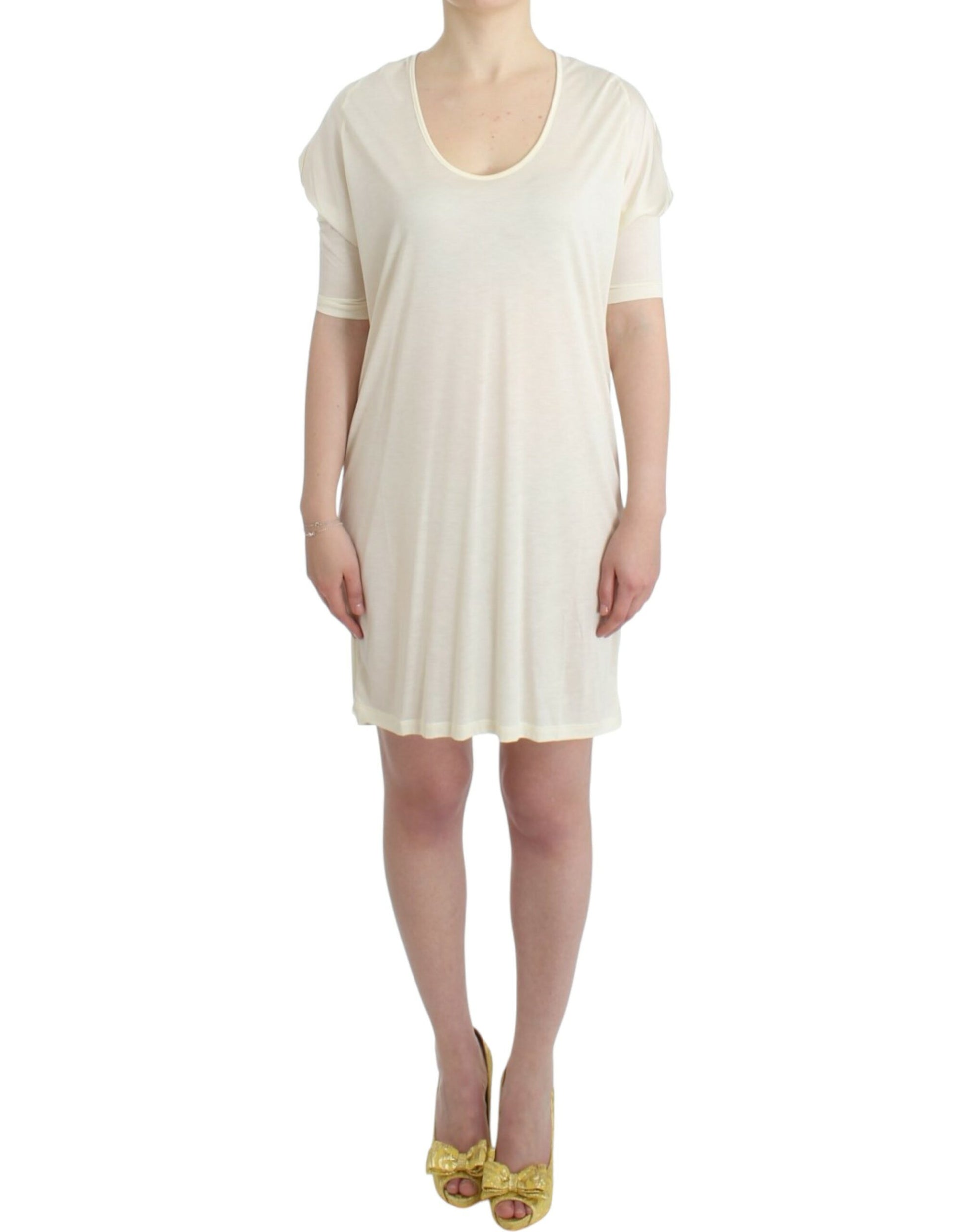 Chic White Modal Above-Knee Dress - SEHABRANDS