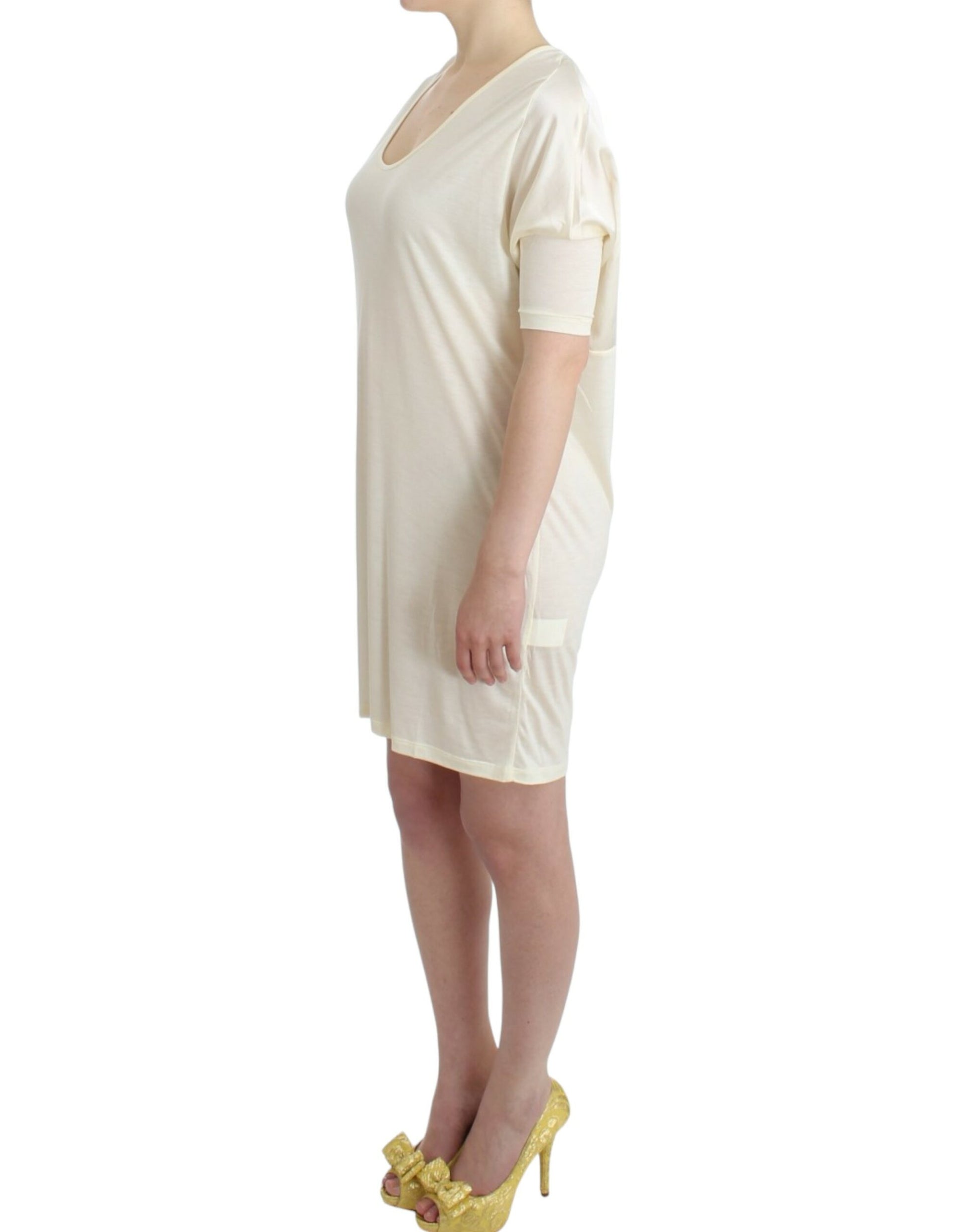 Chic White Modal Above-Knee Dress - SEHABRANDS