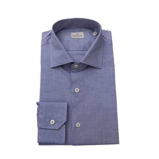 Light Blue Cotton Men Shirt - SEHABRANDS