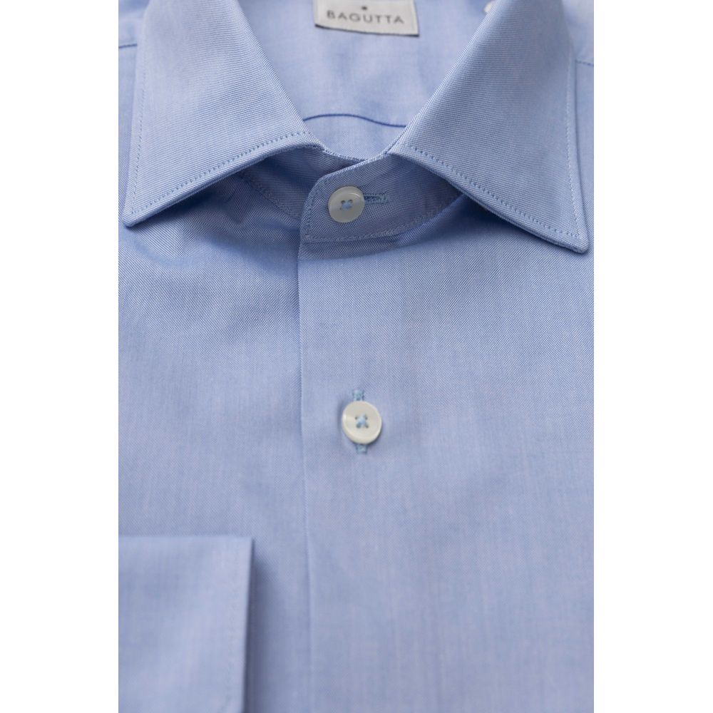 Light Blue Cotton Men Shirt - SEHABRANDS