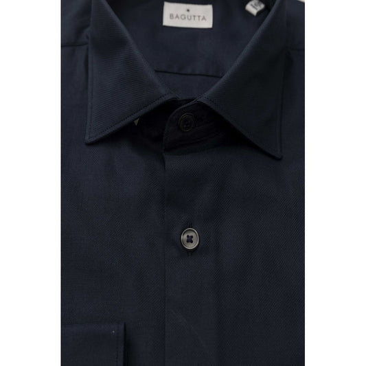 Blue Cotton Men Shirt - SEHABRANDS