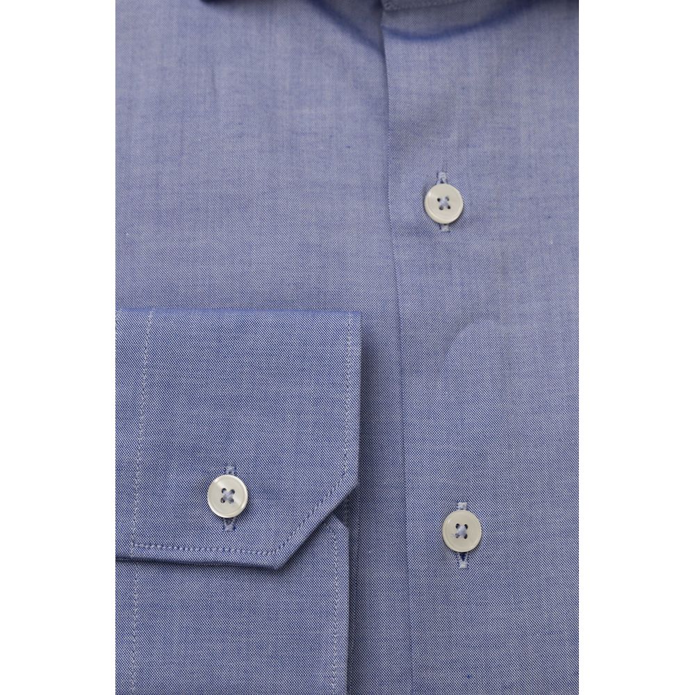 Light Blue Cotton Men Shirt - SEHABRANDS