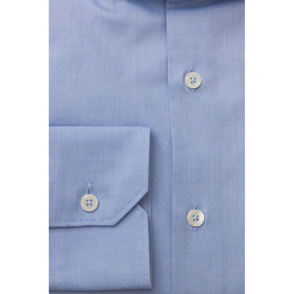 Light Blue Cotton Men Shirt - SEHABRANDS