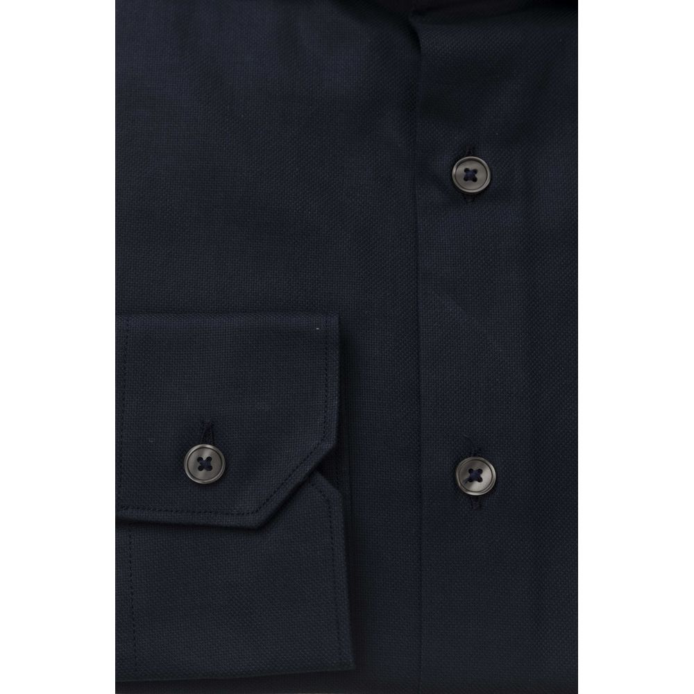 Blue Cotton Men Shirt - SEHABRANDS