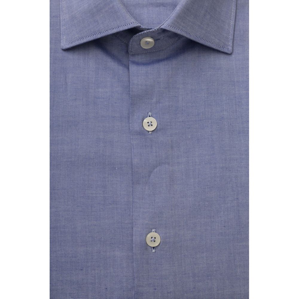 Light Blue Cotton Men Shirt - SEHABRANDS