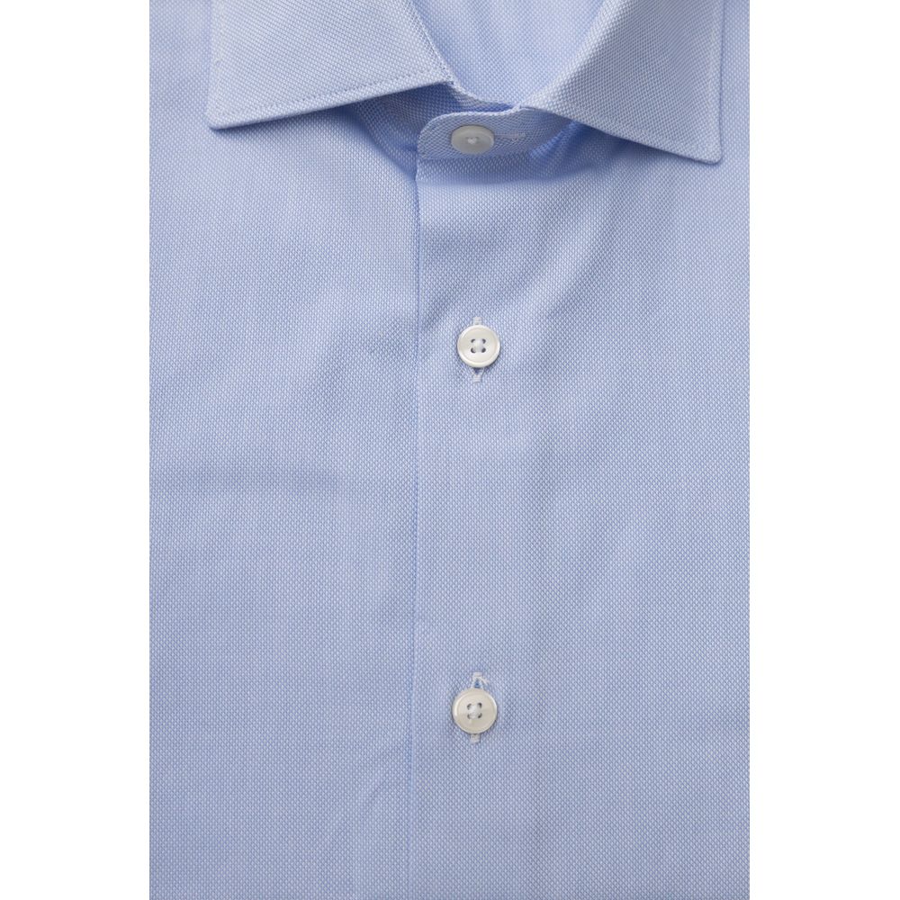 Light Blue Cotton Men Shirt - SEHABRANDS