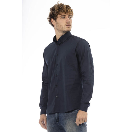 Blue Cotton Men Shirt - SEHABRANDS