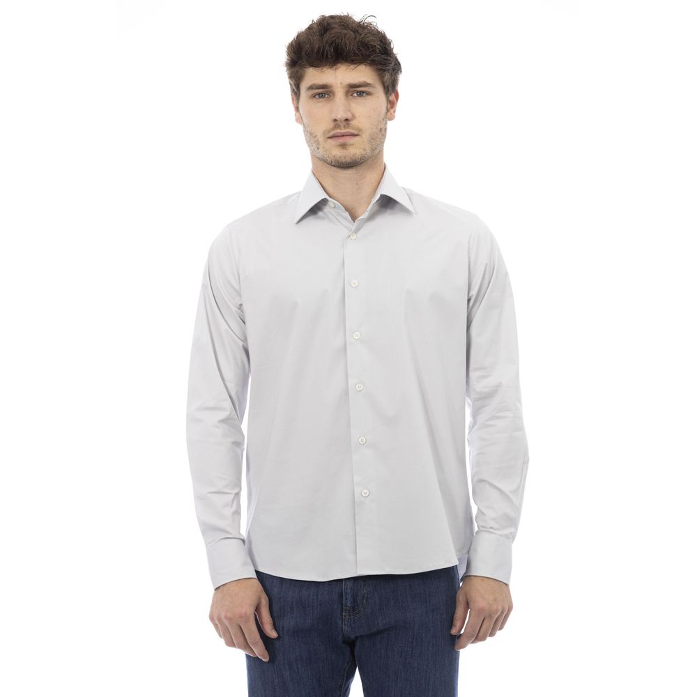 Gray Cotton Men Shirt - SEHABRANDS